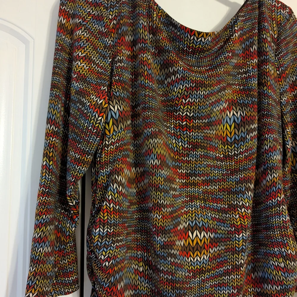 Talbots Vibrant Patterned Long Sleeve Dress - Picture 2 of 5